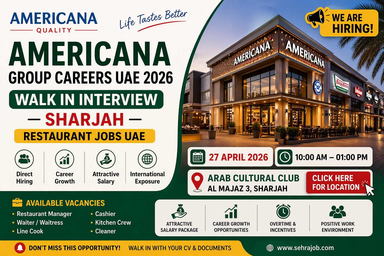 Americana Group Walk in Interview Sharjah 2026