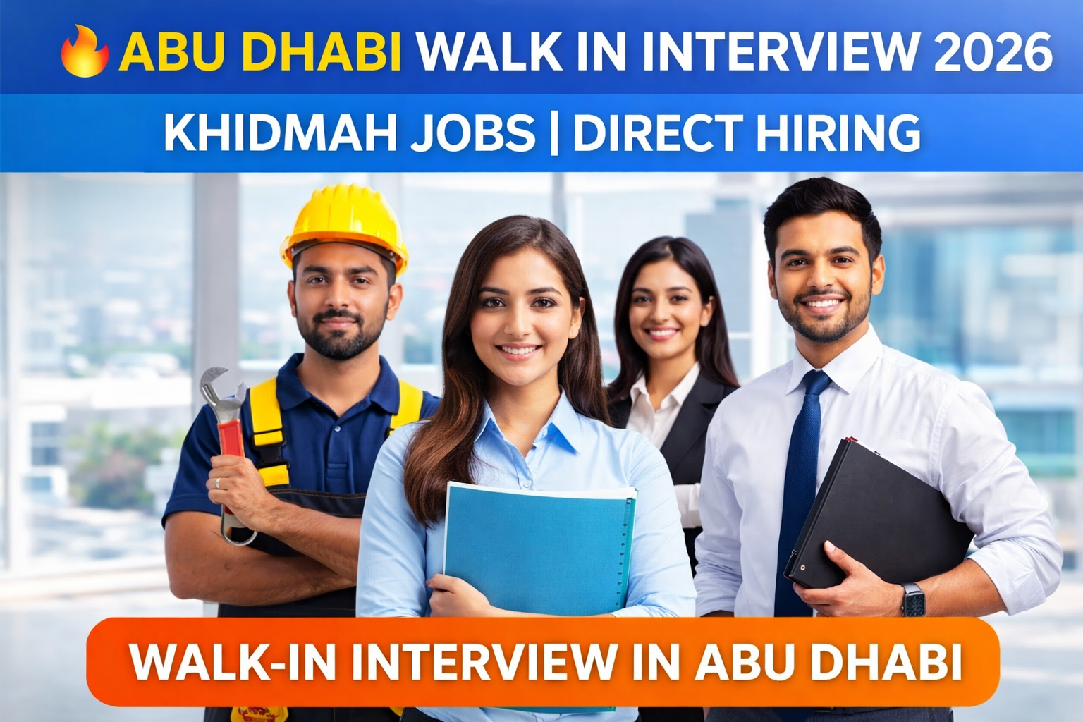 Abu Dhabi Walk in Interview 2026 for Khidmah Jobs UAE with multiple vacancies for technicians and workers