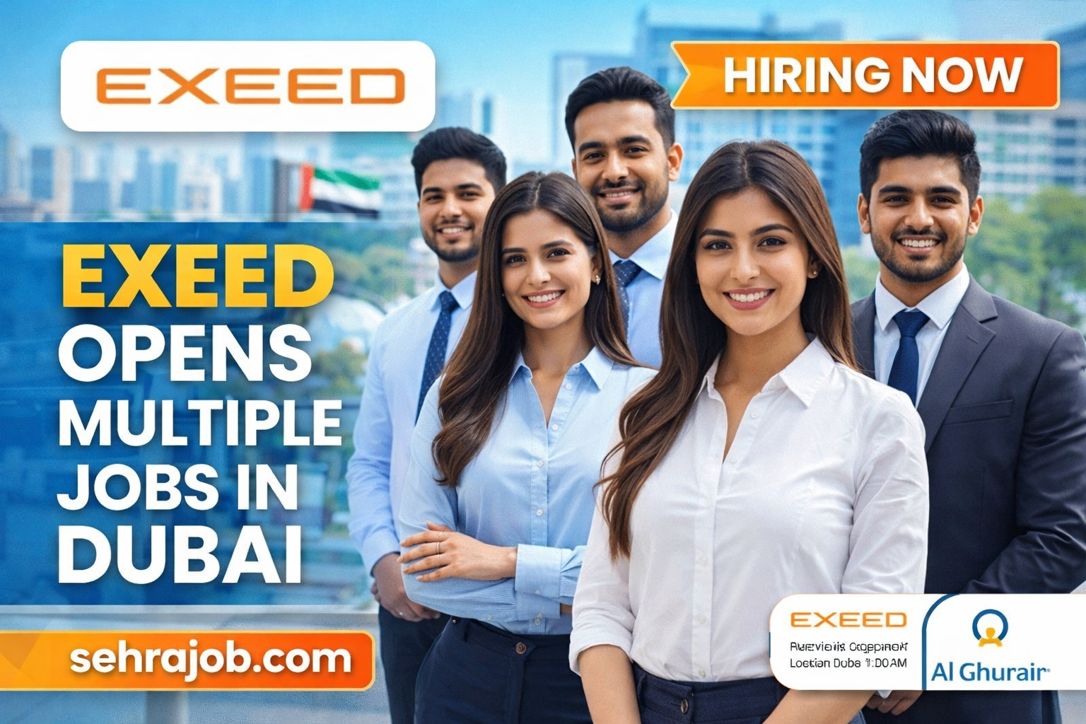 EXEED Careers in Dubai 2026 hiring now multiple jobs UAE sehrajob