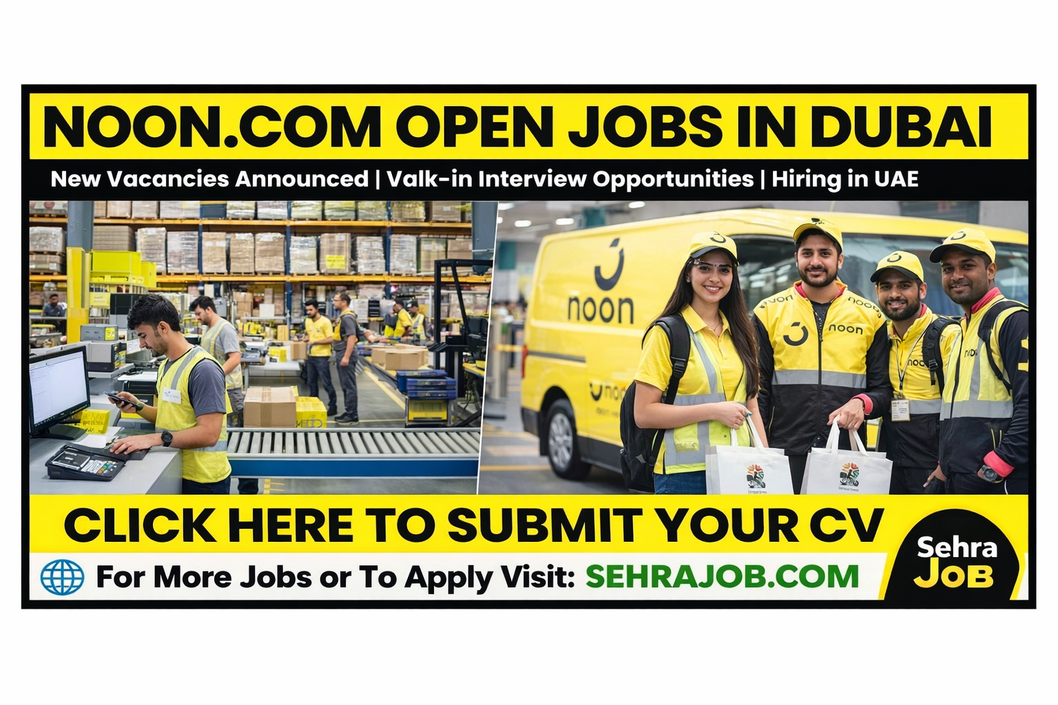 Noon Jobs in Dubai 2026 walk in interview warehouse delivery jobs UAE