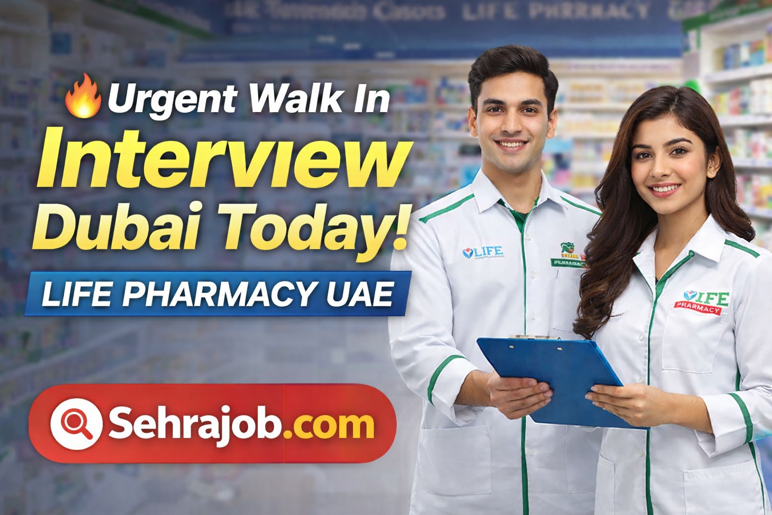 life pharmacy walk in interview dubai 2026 urgent hiring pharmacy jobs UAE