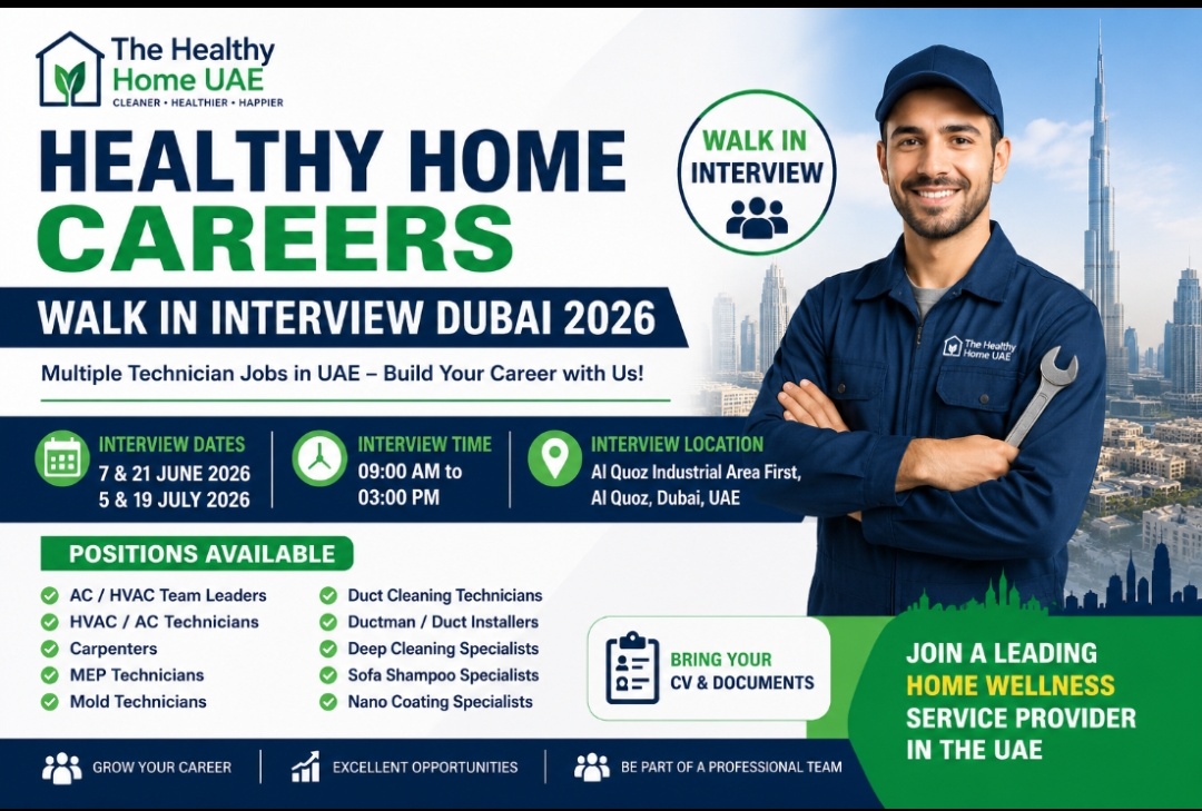 Healthy Home Careers Walk in Interview Dubai 2026