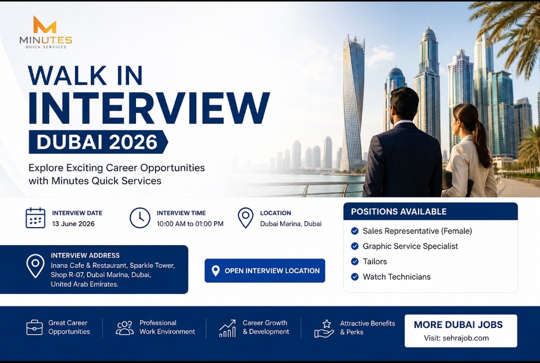 Minutes Quick Services Careers Dubai 2026 Walk in Interview Opportunities